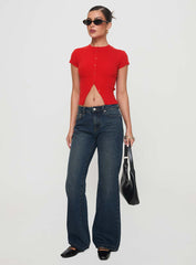 Cybele Mid Rise Straight Leg Jeans Dark Denim