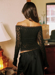 Mochapella Off The Shoulder Top Black