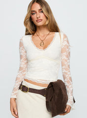Pitter Long Sleeve Top Cream