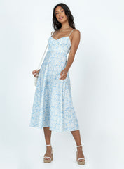 Amara Midi Dress Blue Multi